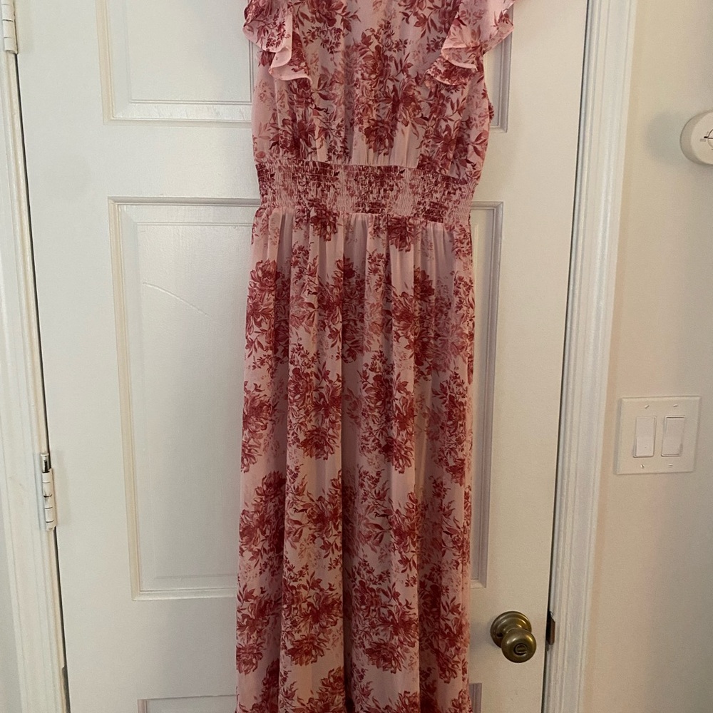 Baltic Born Pink and Red Floral Maxi Dress